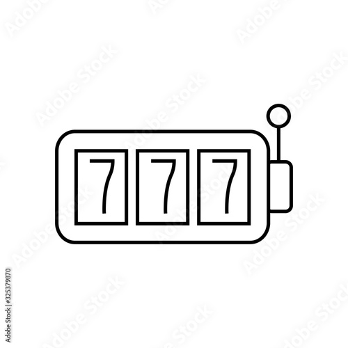 Slot machine icon vector. Slot machine symbol. Linear style sign for mobile concept and web design. Pixel vector graphics - Vector.