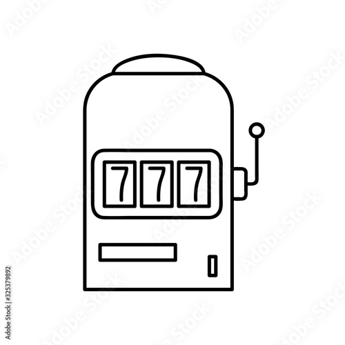 Slot machine icon vector. Slot machine symbol. Linear style sign for mobile concept and web design. Pixel vector graphics - Vector.