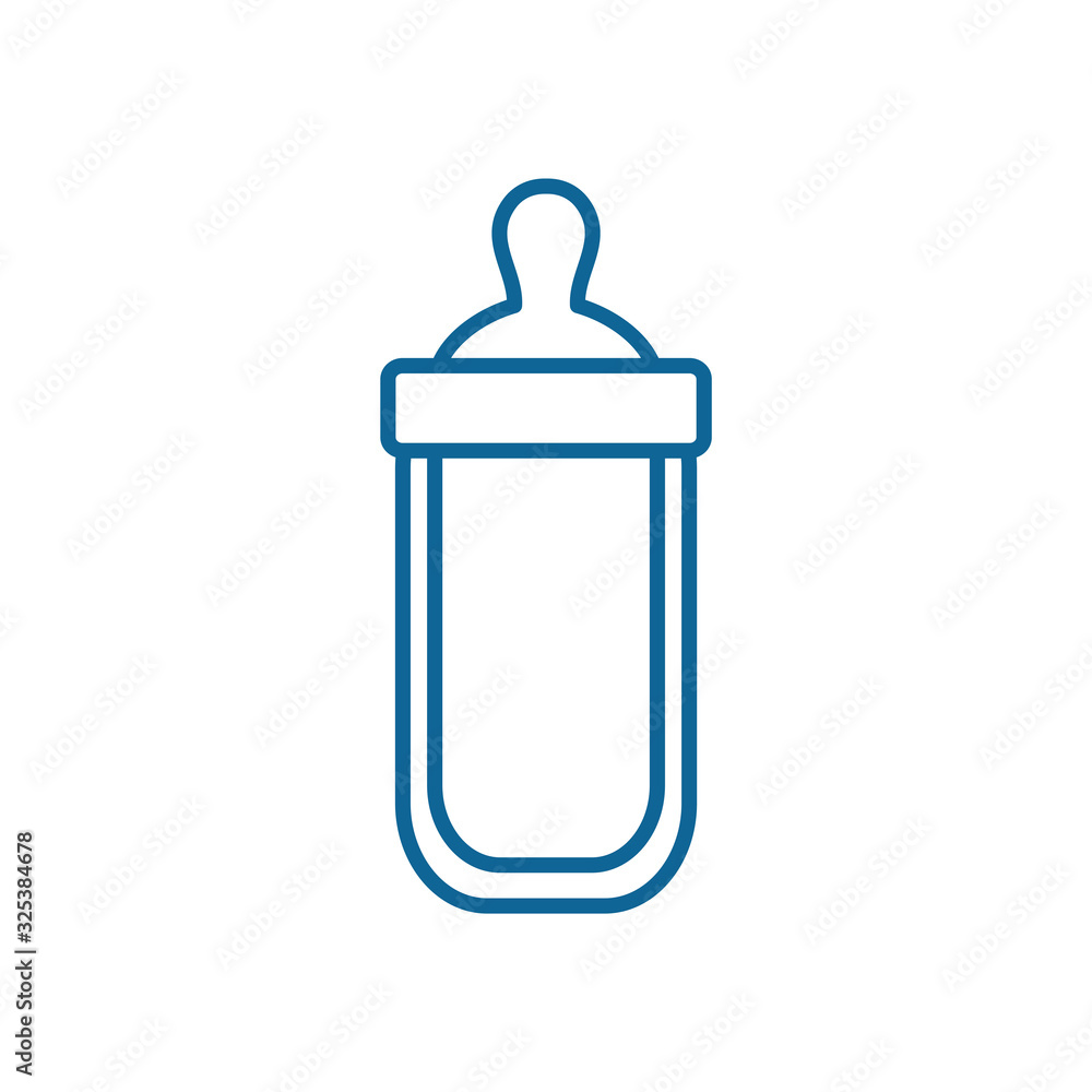 Isolated baby milk bottle line style icon vector design Isolated baby milk bottle line style icon vector design