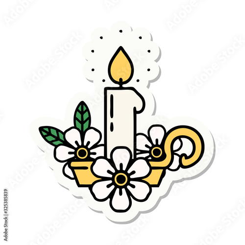 tattoo style sticker of a candle holder