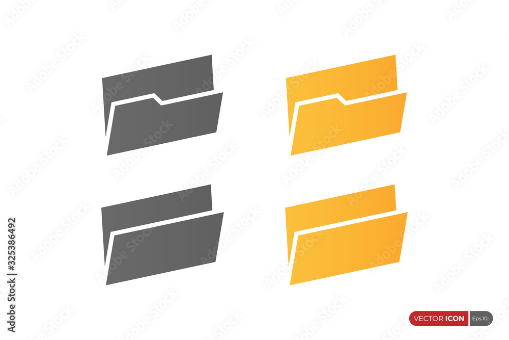 Folder Icons Set isolated on white background. Flat Vector Icon Design Template elements. Folder Icons Set isolated on white background. Flat Vector Icon Design Template elements.