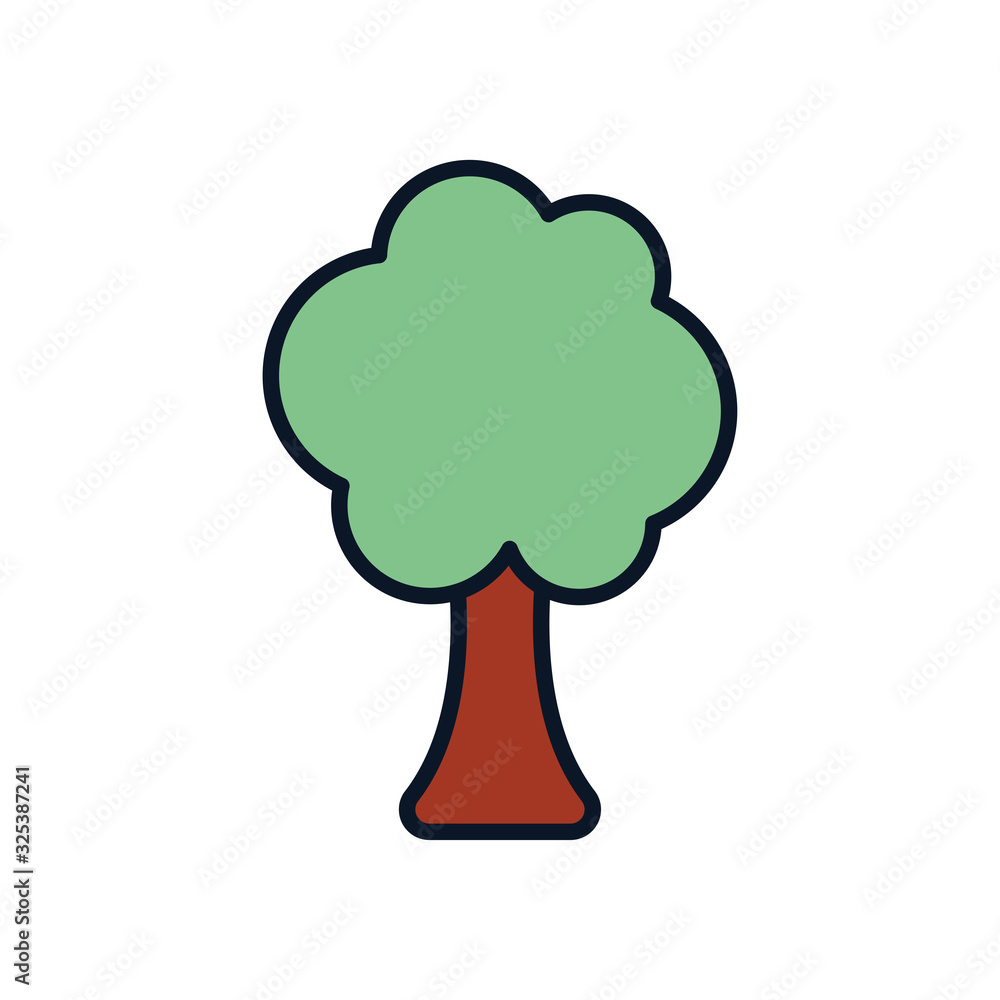 Isolated season tree line fill style icon vector design