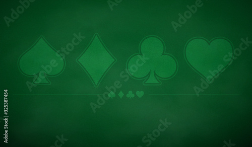 Poker table background in green color.