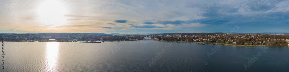 Panorama von Konstanz am Bodensee - Panorama from(Lake of) Constance