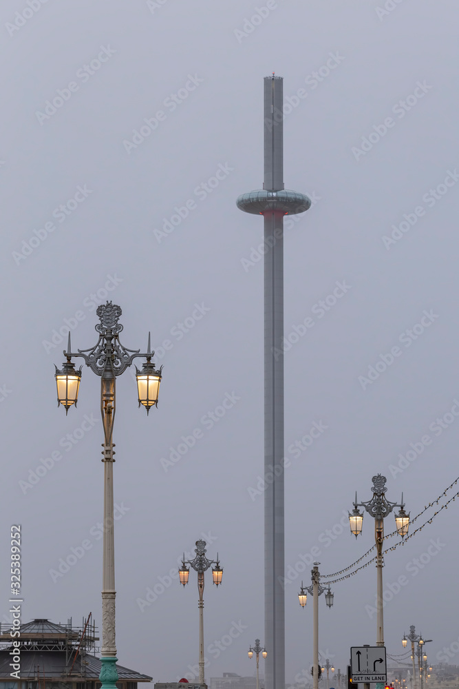 Brighton i360 at dusk in Brighton Brighton i360 at dusk in Brighton