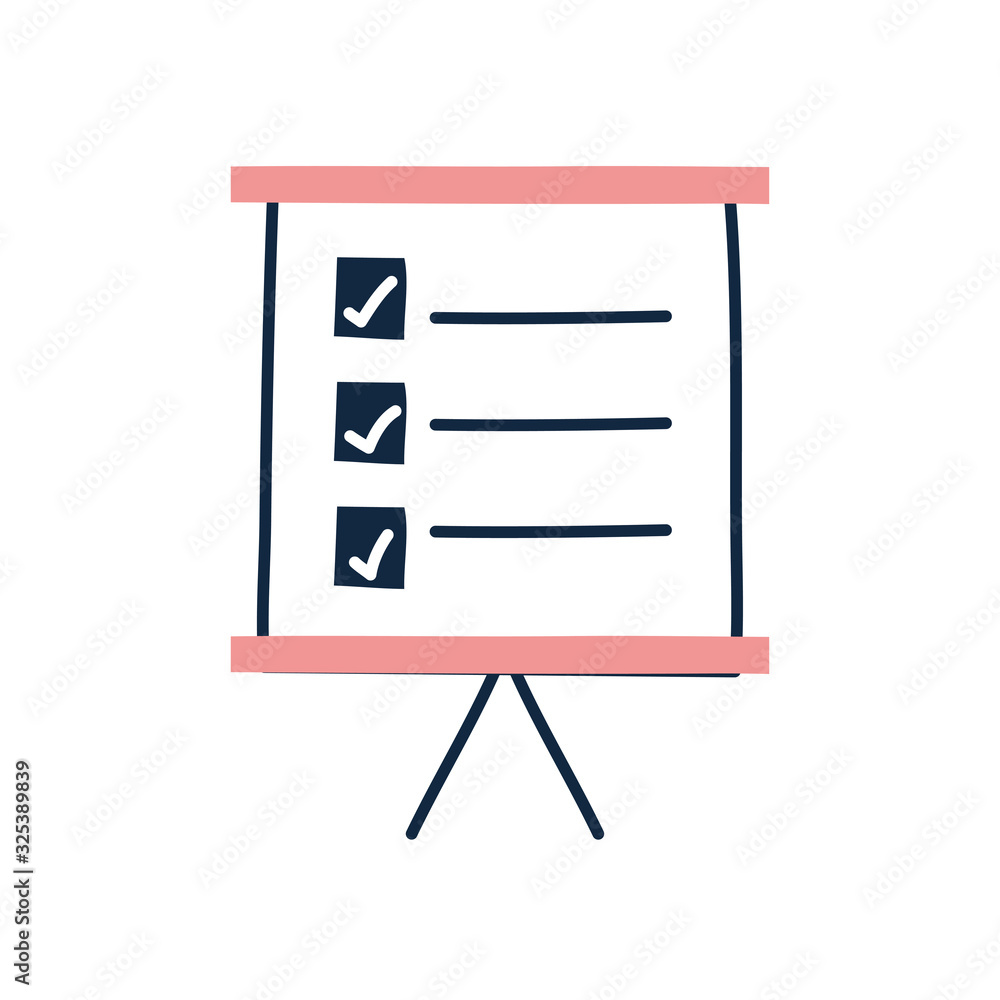 Isolated check marks board doodle line fill style icon vector design Isolated check marks board doodle line fill style icon vector design
