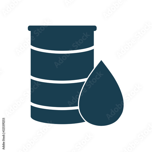 Isolated oil barrel silhouette style icon vector design