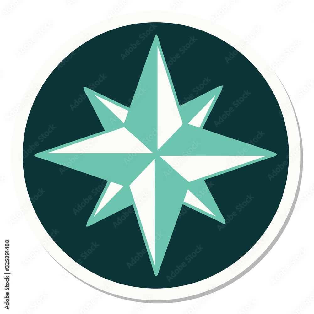 tattoo style sticker of a star tattoo style sticker of a star