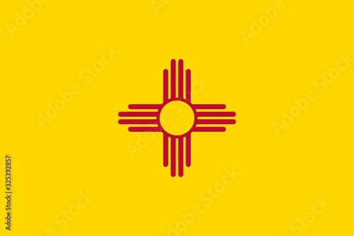 New Mexico US State Flag Vector Original Colors and Dimension ration photo