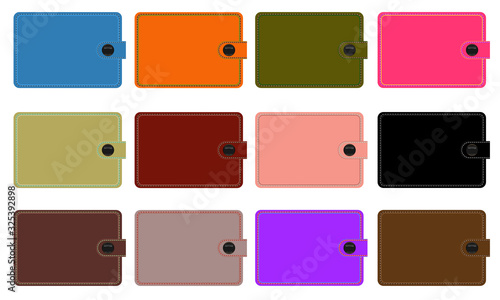 Set of colorful wallets. Vector illustration templates