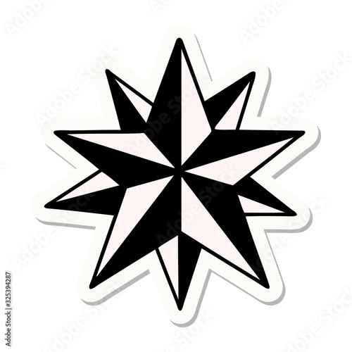 tattoo style sticker of a star