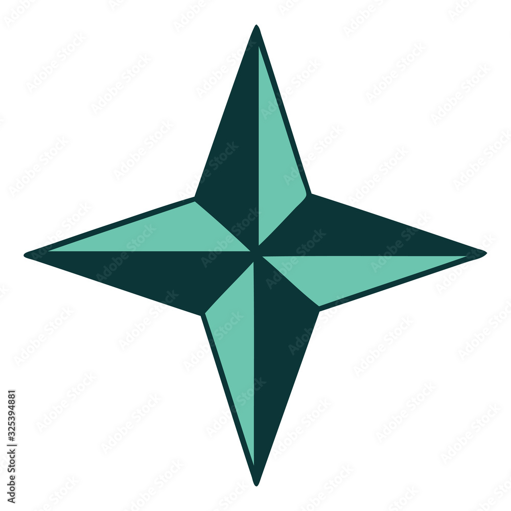 Obraz premium tattoo style icon of a star symbol