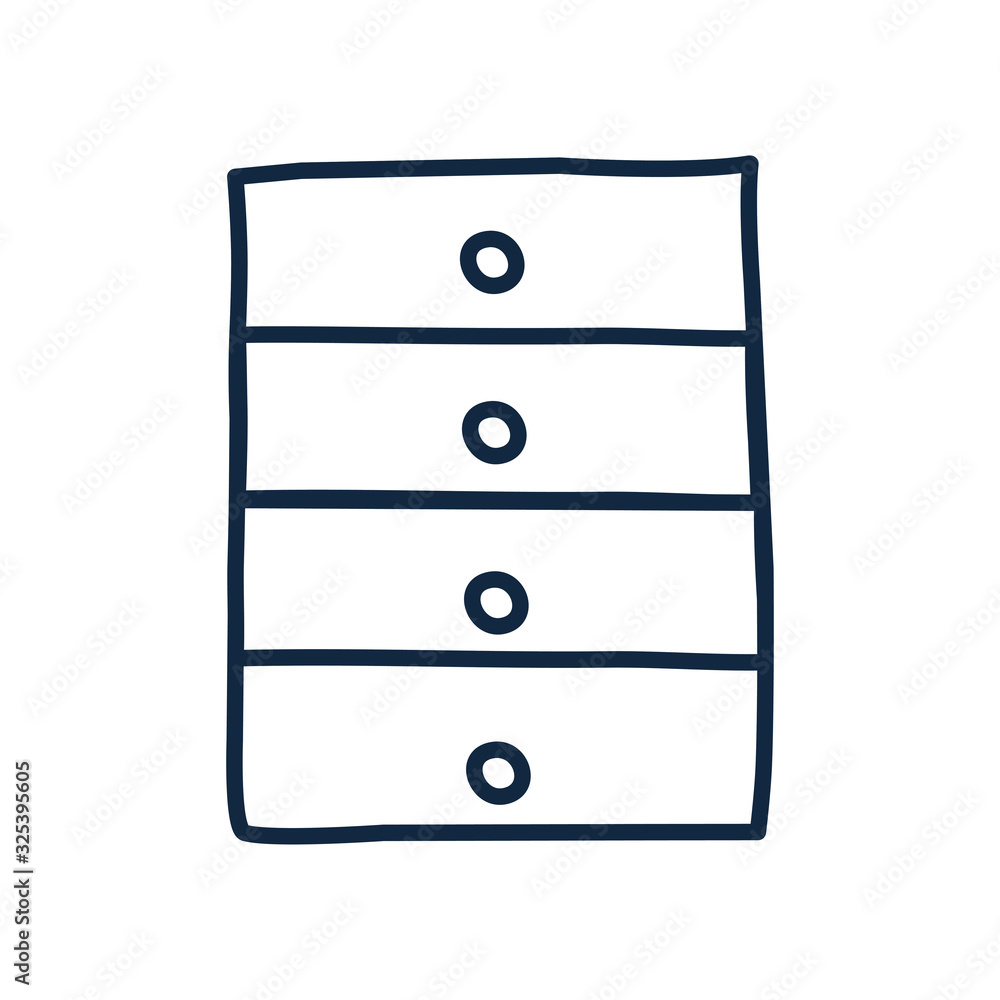 Isolated furniture doodle line style icon vector design Isolated furniture doodle line style icon vector design