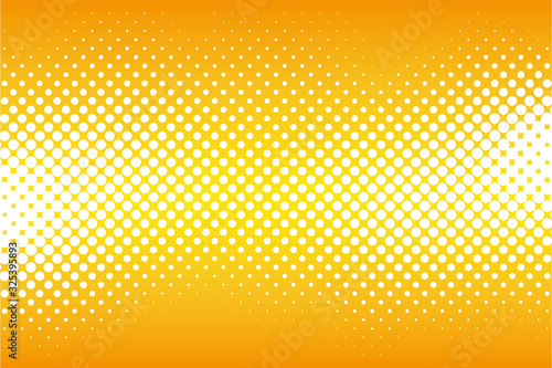Halftone Gradient Abstract Background. Numerous dots arranged beautifully on a summer orange background.
