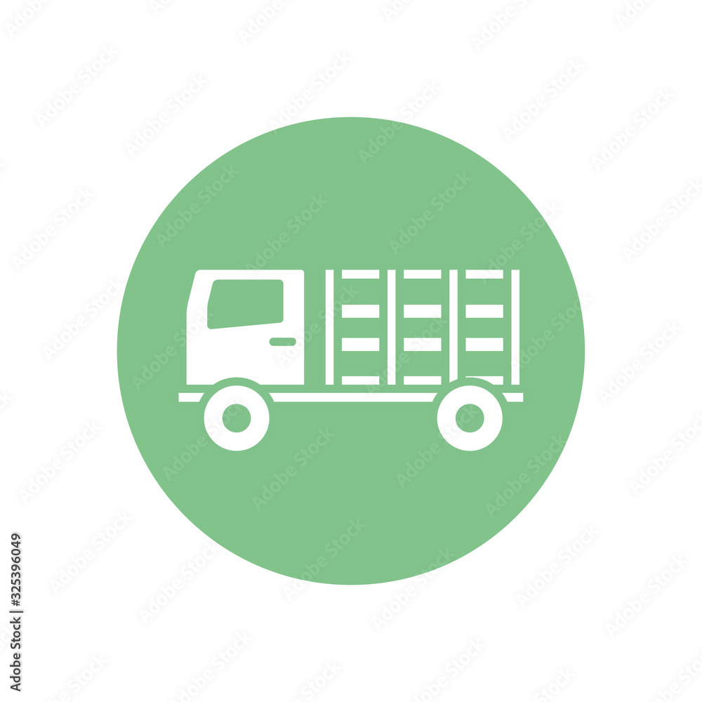 Isolated truck silhouette block style icon vector design Isolated truck silhouette block style icon vector design