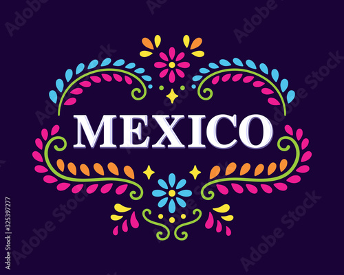 Traditional Mexical floral ornament