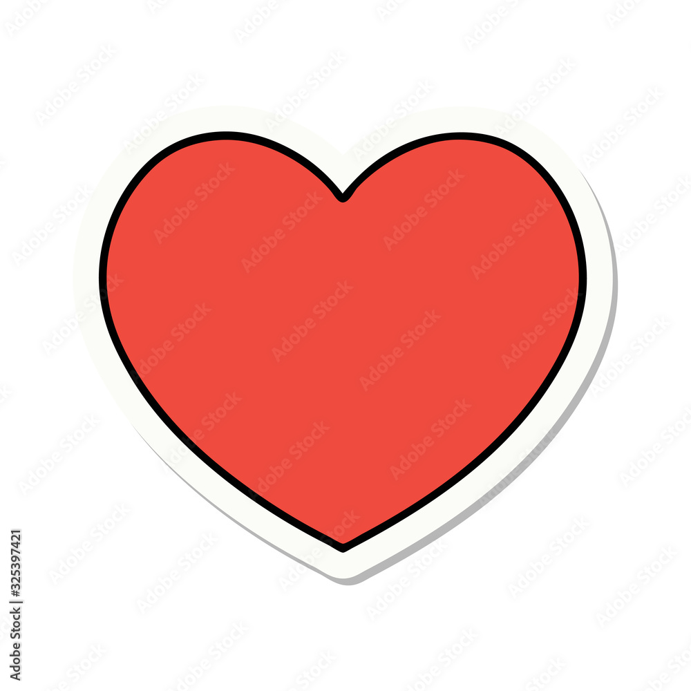 tattoo style sticker of a heart tattoo style sticker of a heart
