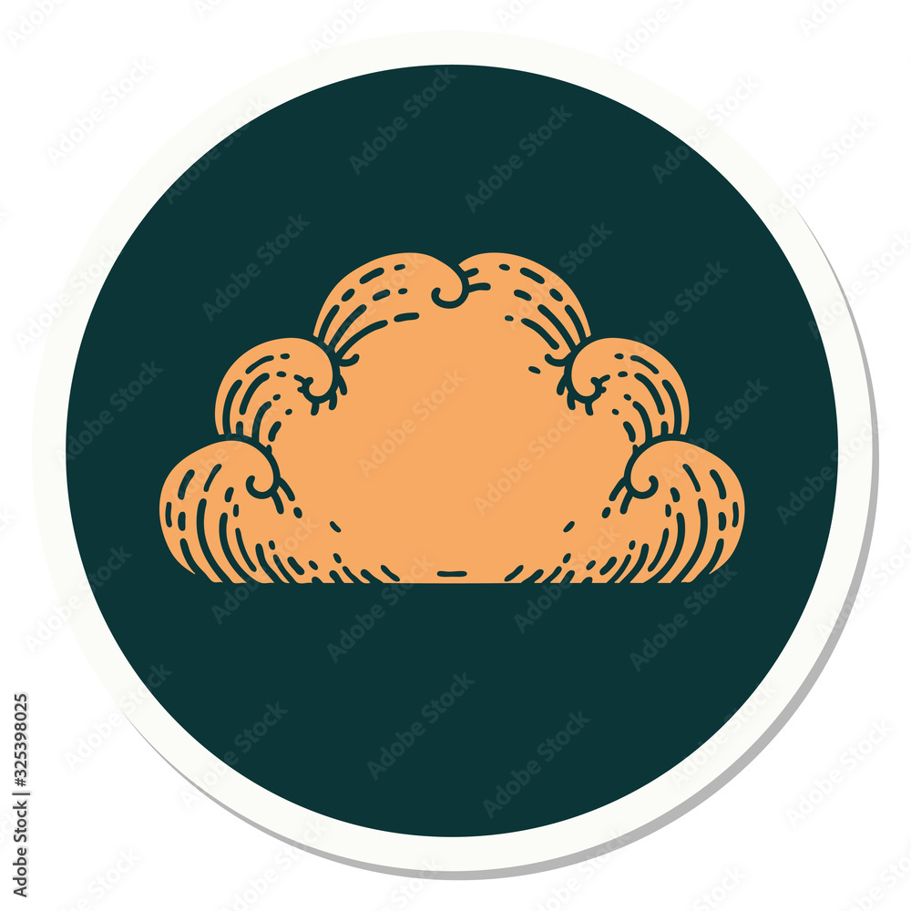 tattoo style sticker of a cloud tattoo style sticker of a cloud