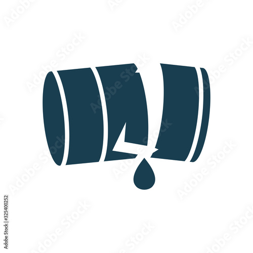 Isolated oil barrel silhouette style icon vector design