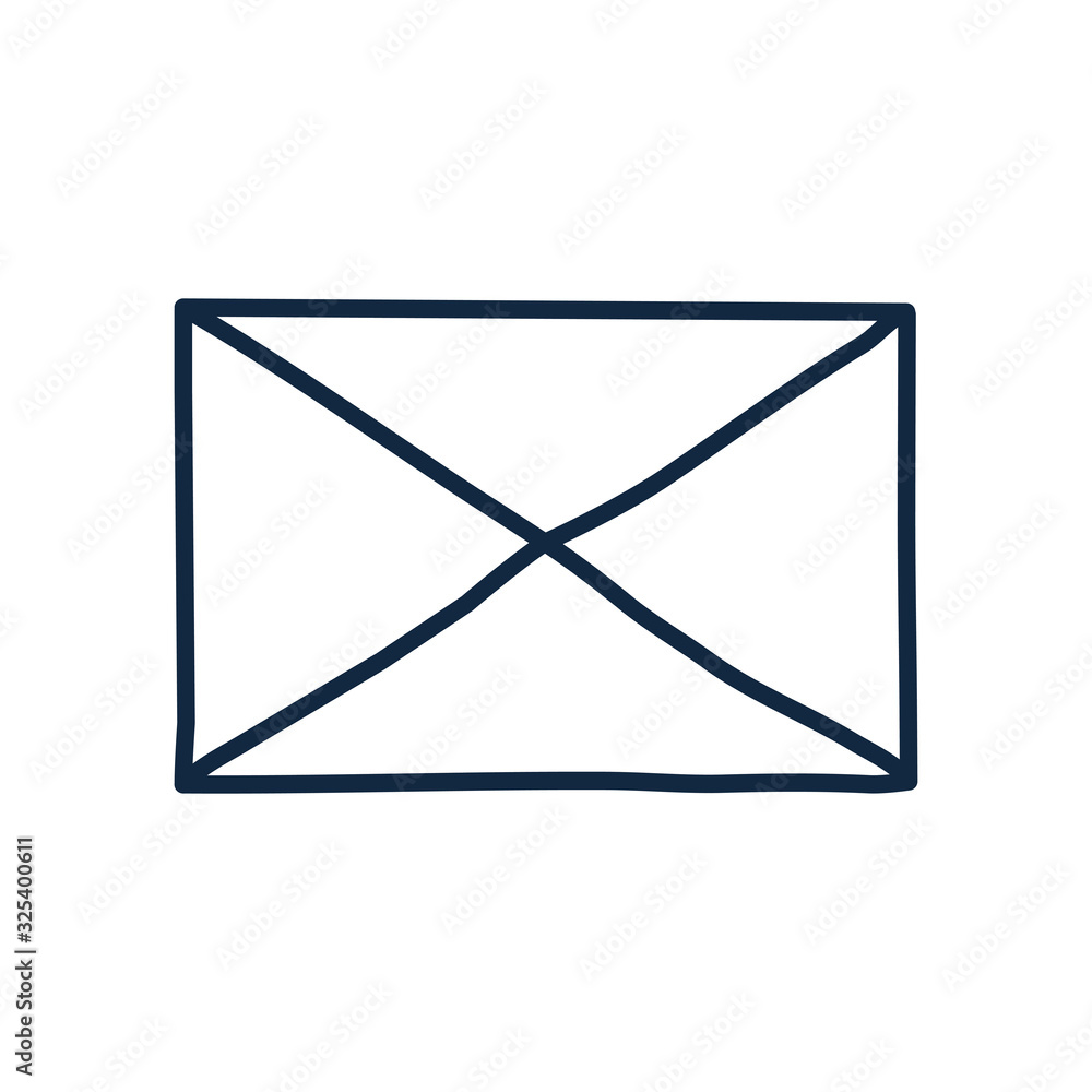 Isolated envelope doodle line style icon vector design Isolated envelope doodle line style icon vector design