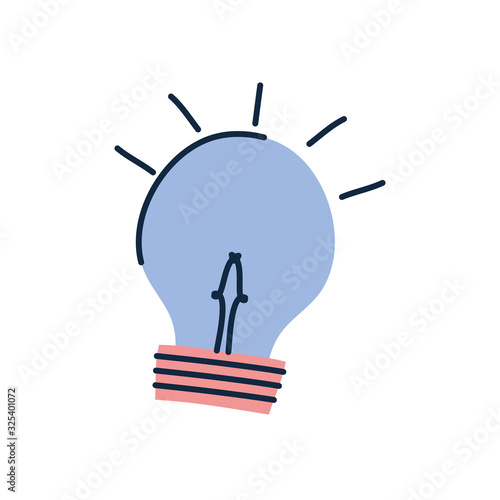 Isolated light bulb doodle line fill style icon vector design