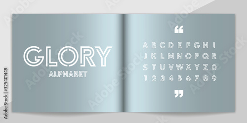 Minimal font and alphabet set. Lettering Design for magazine, poster, logo or advertising media. Typography fonts uppercase and number.