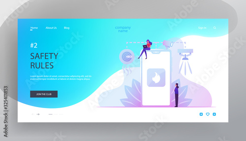 Fire Safety System Website Landing Page. Woman Get Notification from Smart Electronic Device about Fire Accident at Home, Call to Emergency Service Web Page Banner. Cartoon Flat Vector Illustration