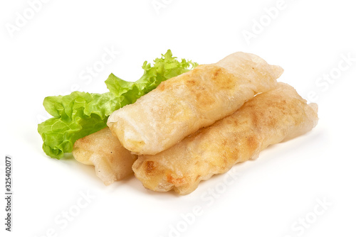 Spring rolls, isolated on white background