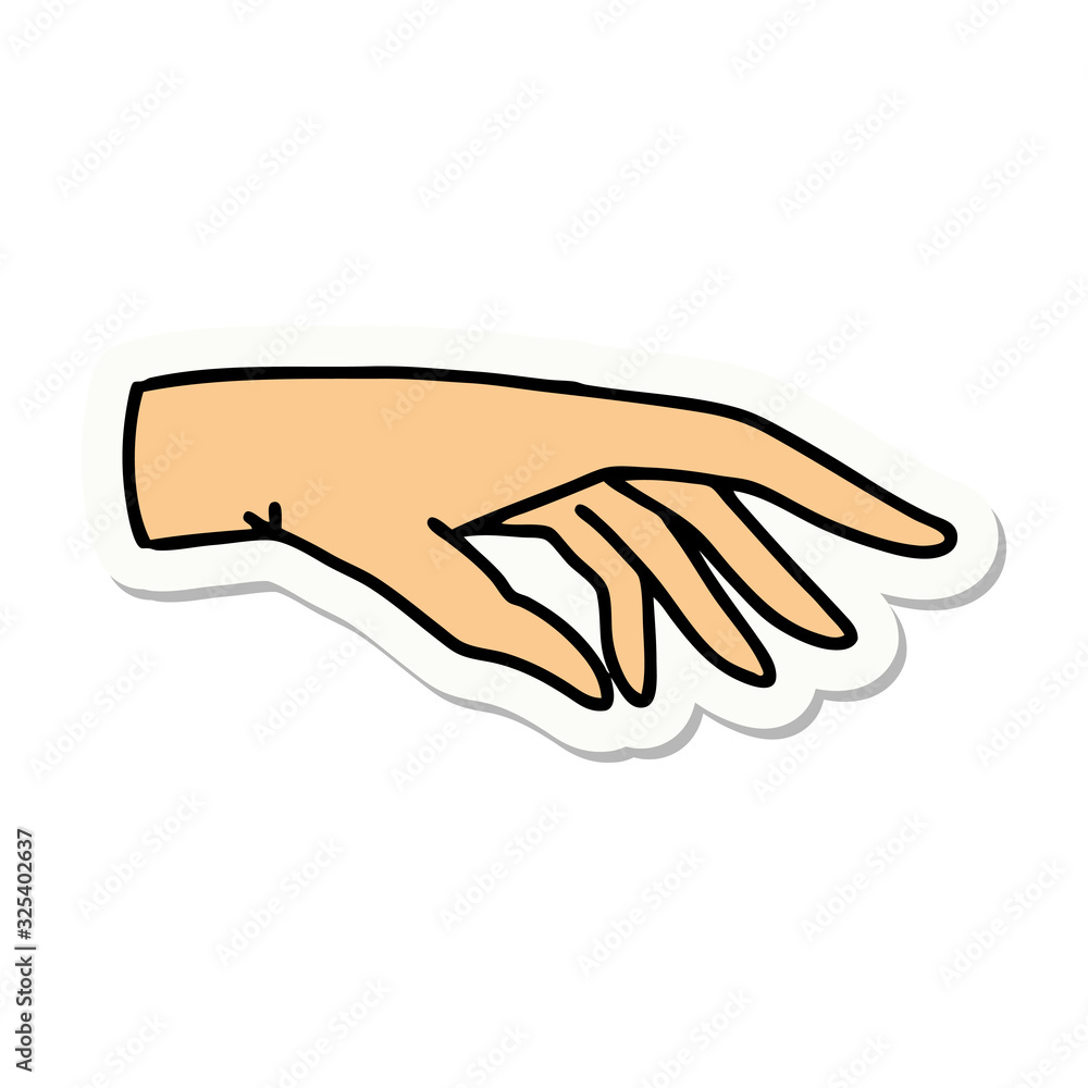 tattoo style sticker of a hand tattoo style sticker of a hand