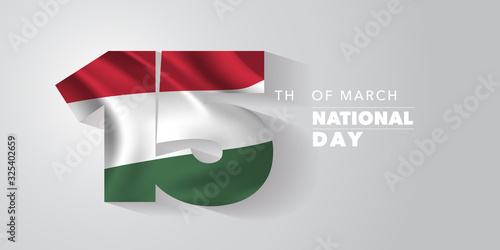 Hungary happy national day vector banner, greeting card