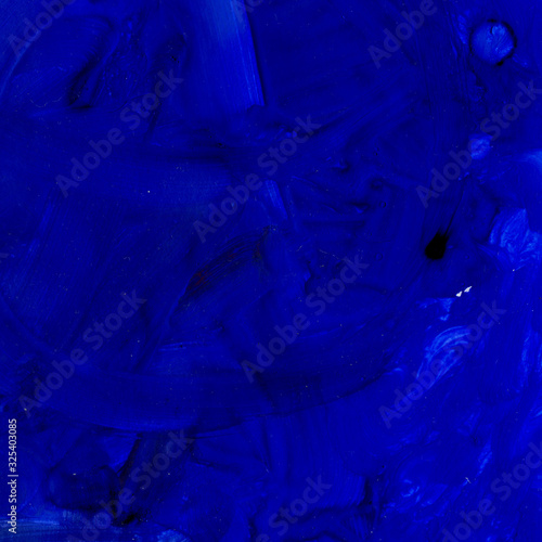 Watercolor illustration. Texture. Watercolor transparent stain. Blur, spray. Dark blue color.