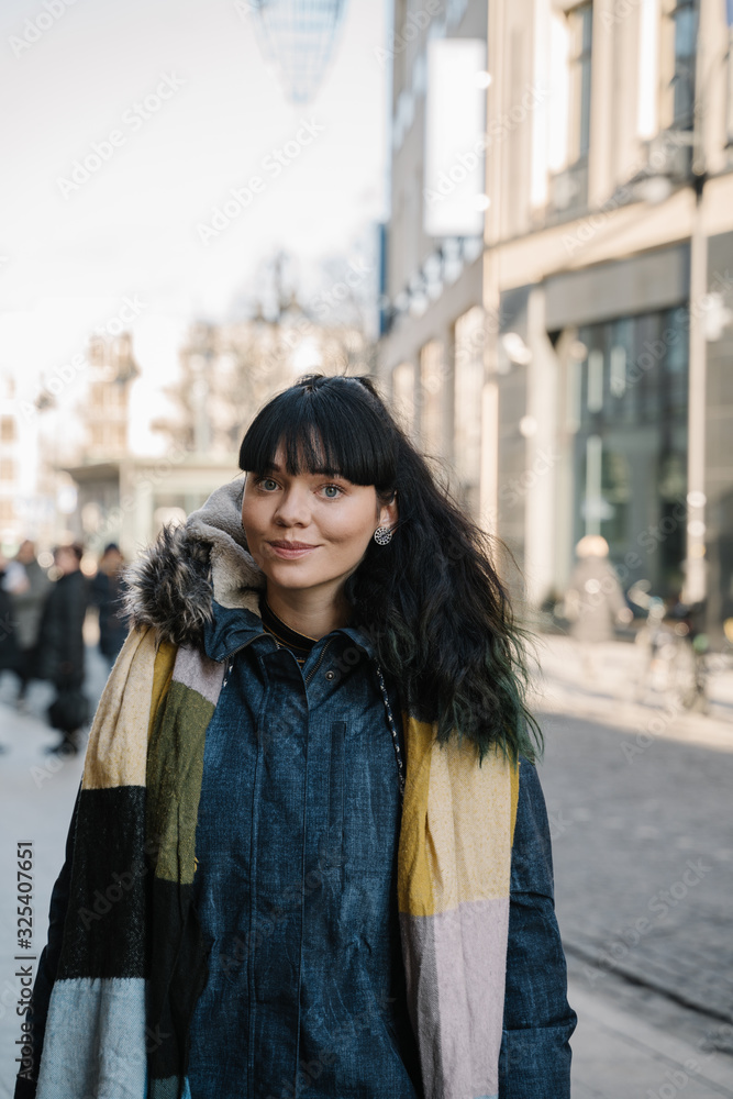 Fototapeta premium Portrait of stylish woman outdoors