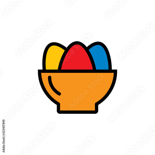 easter day eggs icon vector