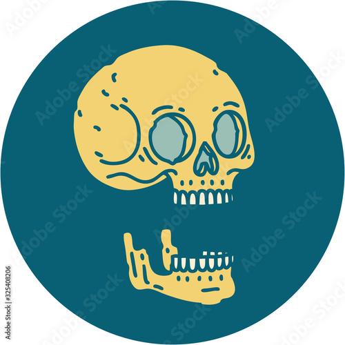 tattoo style icon of a skull
