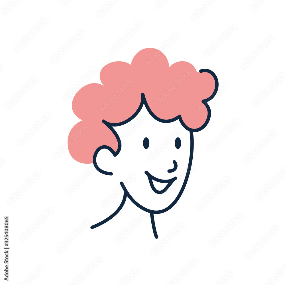 Isolated man cartoon doodle line fill style icon vector design Isolated man cartoon doodle line fill style icon vector design