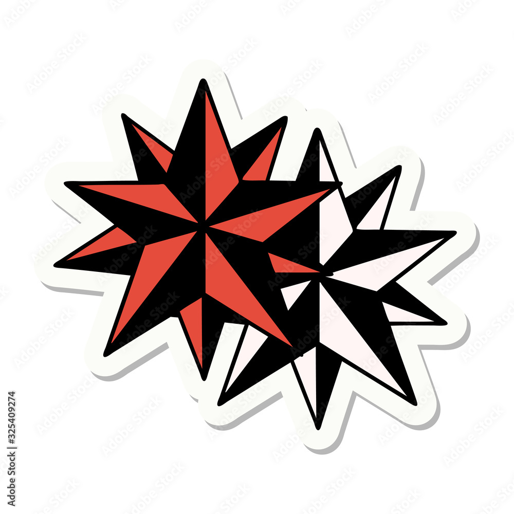 Obraz premium tattoo style sticker of stars