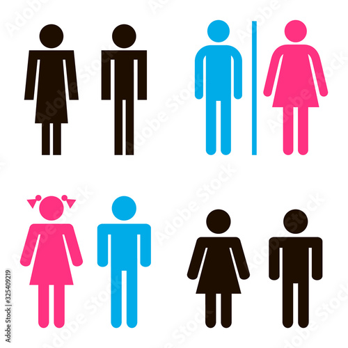 Vector icon with man and woman,toilet sign.