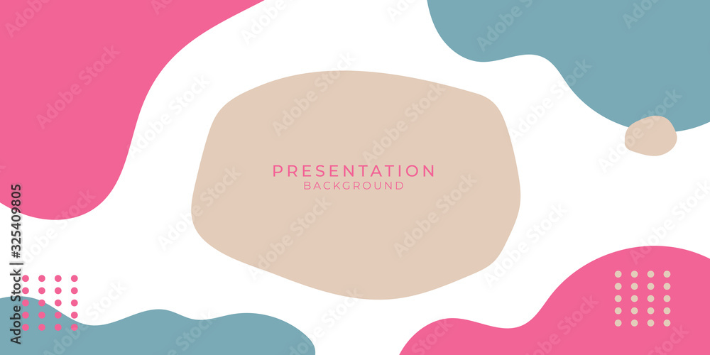 Modern vintage memphis presentation background. Vector design on white background. Flat wave geometric liquid shapes