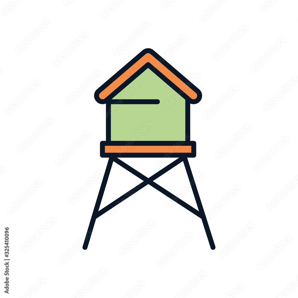 Isolated farm building line fill style icon vector design Isolated farm building line fill style icon vector design
