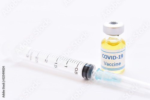 Vial of COVID-19 vaccine for injection, protective from novel coronavirus 2019 found in Wuhan, China
