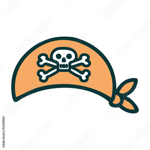 tattoo style icon of a pirate head scarf
