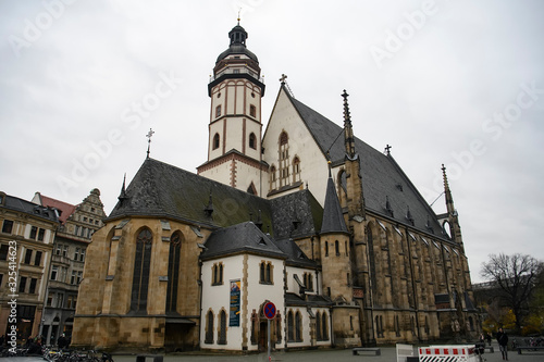 Thomaskirche St. Thomas Church in Leipzig, Germany. November 2019