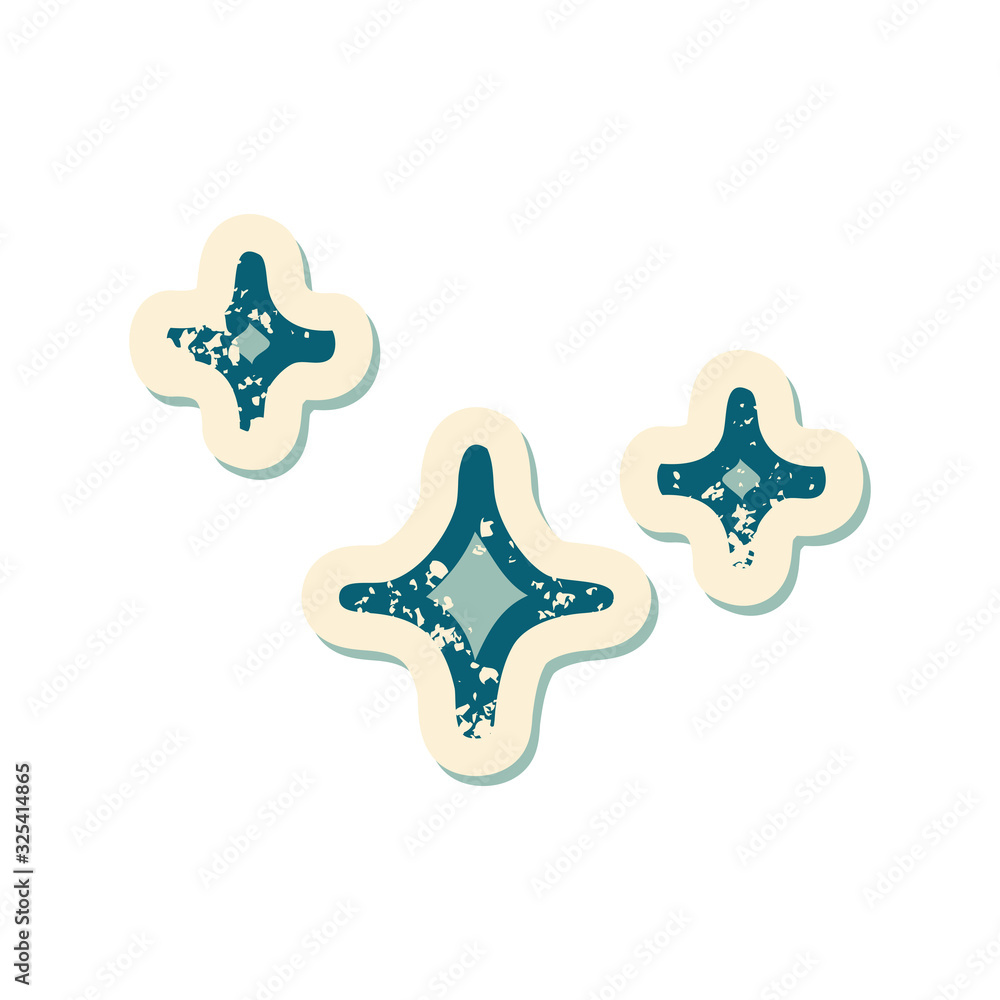 distressed sticker tattoo style icon of a stars distressed sticker tattoo style icon of a stars