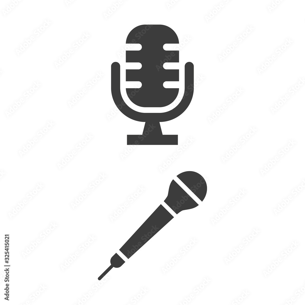 Microphone icon on white background. Microphone icon on white background.