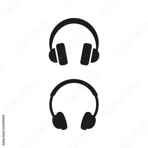Headphones icon on white background.