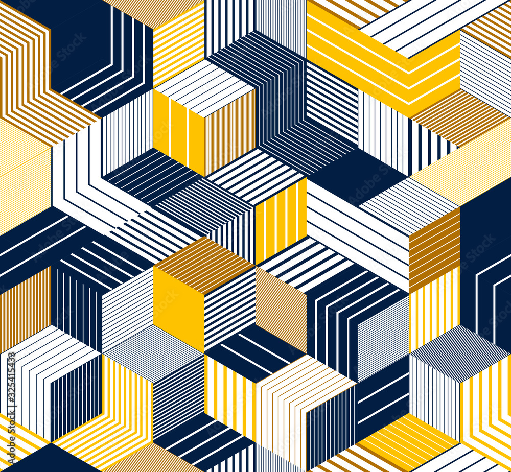 Seamless cubes vector background, lined boxes repeating tile pattern, 3D architecture and construction, geometric design. Seamless cubes vector background, lined boxes repeating tile pattern, 3D architecture and construction, geometric design.
