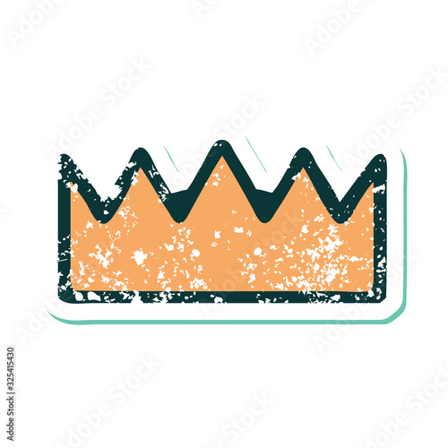 distressed sticker tattoo style icon of a crown