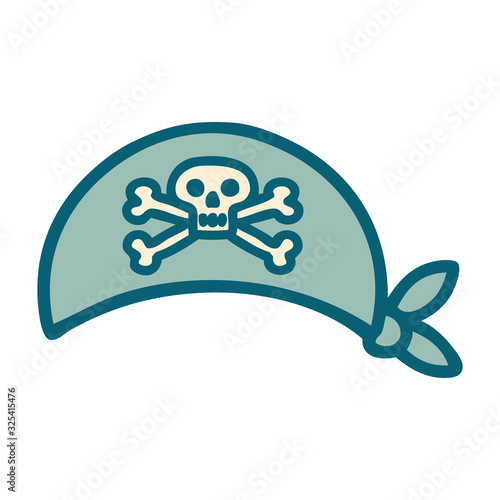 tattoo style icon of a pirate head scarf