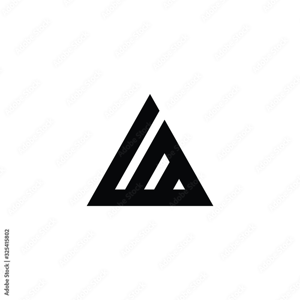 Letter LA logo black color on white background Letter LA logo black color on white background