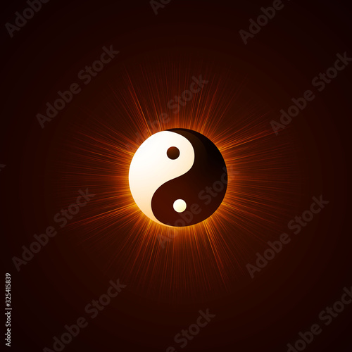Vector illustration of a philosophy concept of the east. Yin Yang.